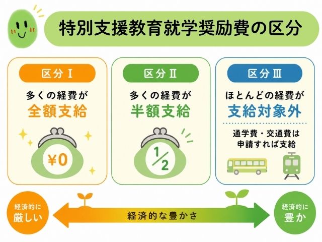 特別支援教育就学奨励費の区分についての図解