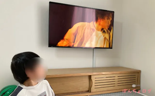 壁に固定してあるテレビの画像