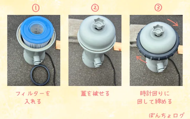 インテックス大型フレームプール用循環ポンプ